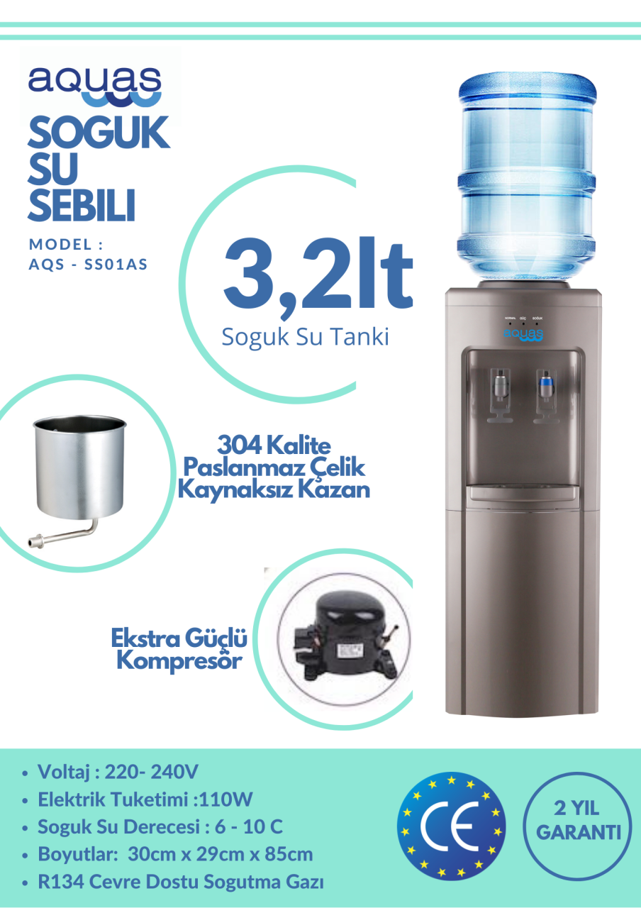 SS01AS SOĞUK SU SEBİLİ - GRİ RENK